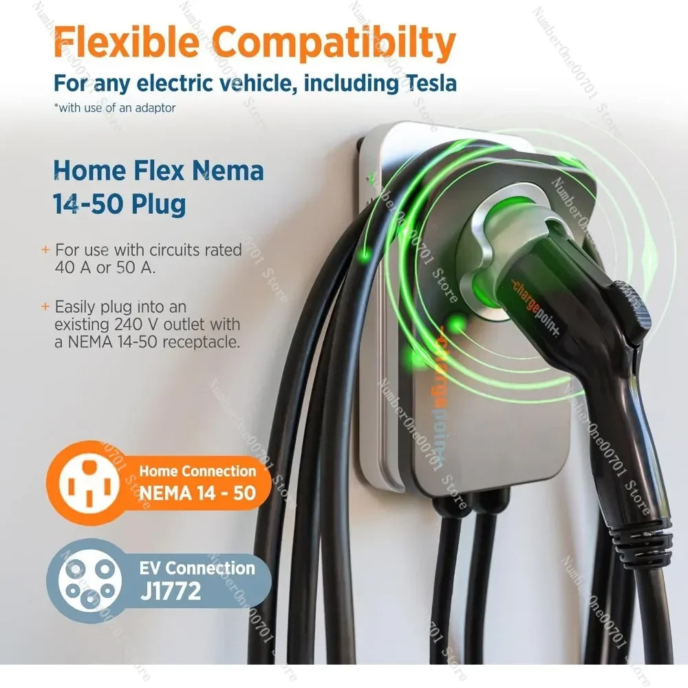 Home Flex Level 2 EV Charger, NEMA 14-50 Outlet 240V EV Charge Station